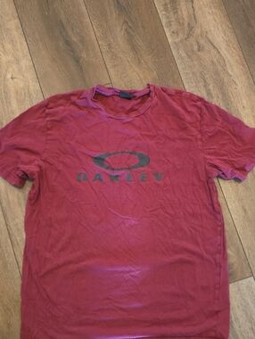 Oakley Men's Deep Red Logo Short Sleeve Tee